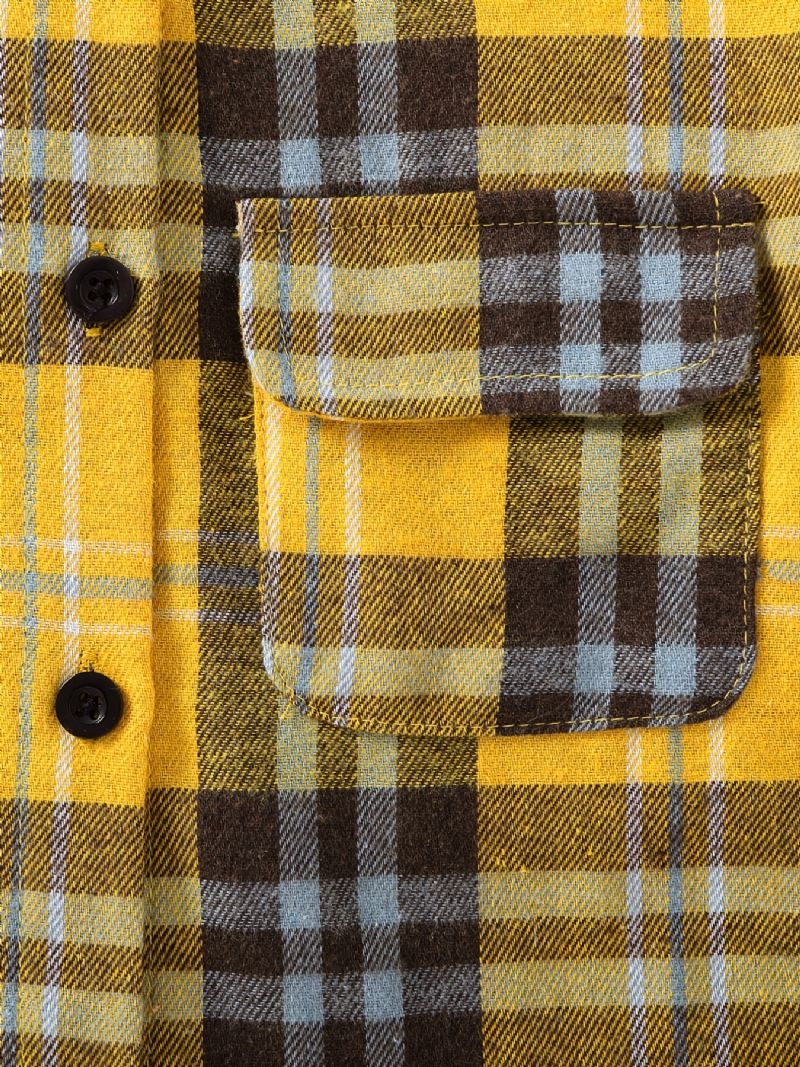 Drenge Flanell Plaid Patchwork Hætteskjorte Børnetøj