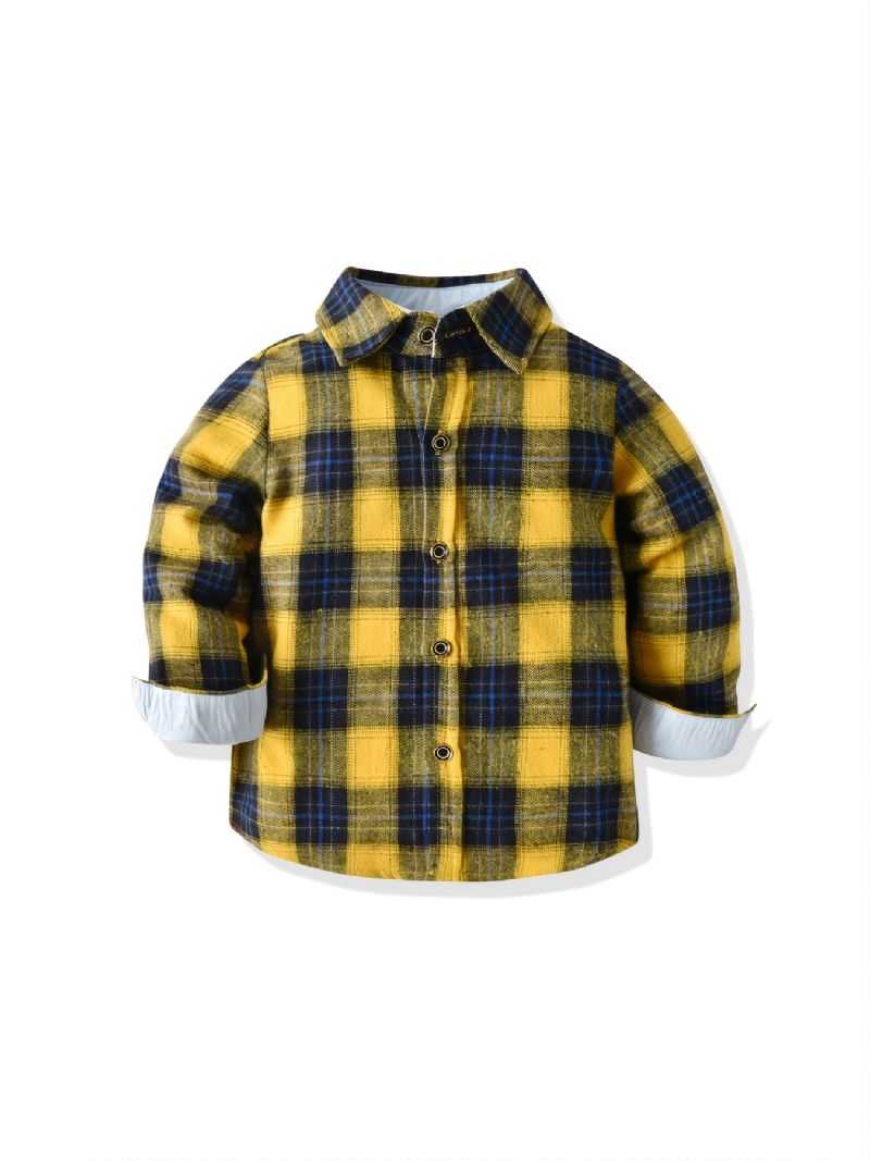 Drengeskjorter Casual Colorblock Plaidskjorter