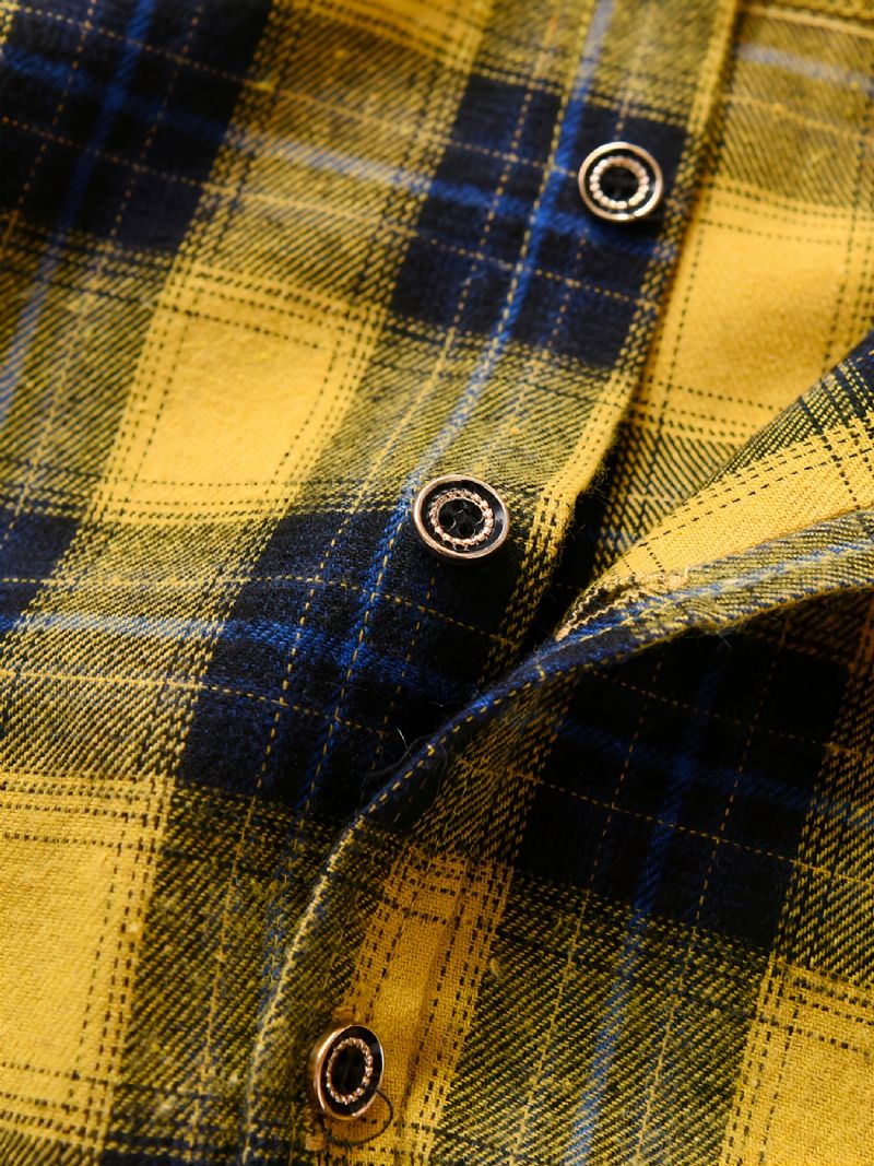 Drengeskjorter Casual Colorblock Plaidskjorter