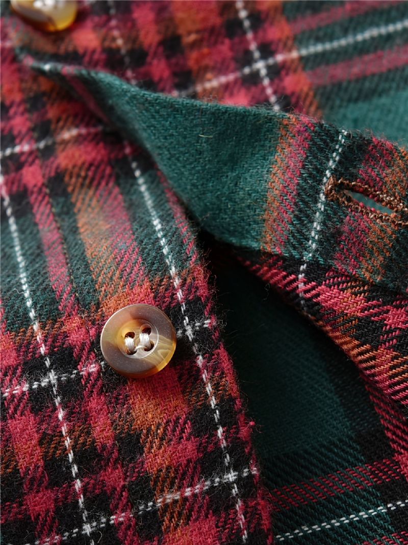 Småbørn Baby Drenge Plaid Bowtie Skjorte Langærmet Button Down Toppe Børn Juletøj