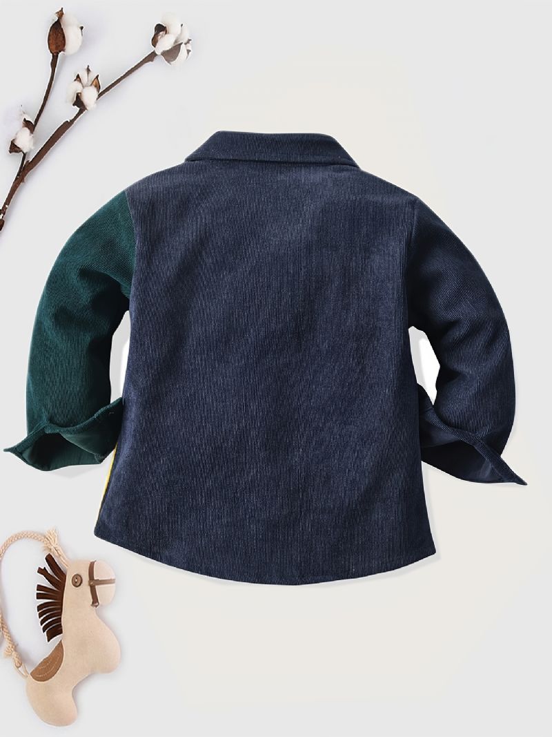 Toddler Drenge Langærmet Colorblock Shirt Top Børnetøj