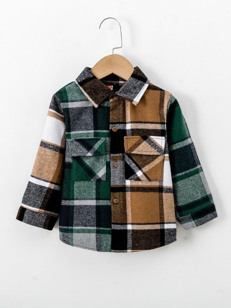 Toddler Drenge Plaid Button-down Skjorter