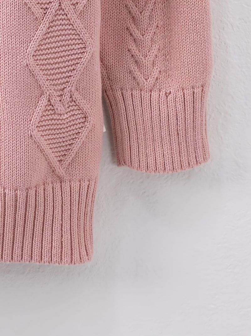 Baby Piger Drenge Strikket Cardigan V-hals Sweater Termojakke Med Tegneseriedesign Til Vinter Babytøj