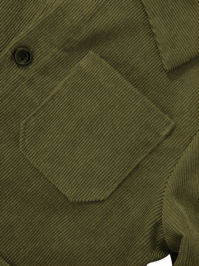 Drenge Army Green Corduroy Button Down Jacket Børnetøj