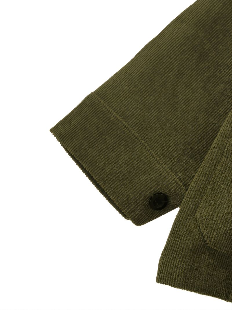 Drenge Army Green Corduroy Button Down Jacket Børnetøj