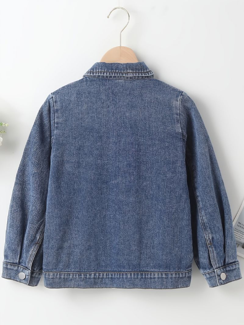 Drenge Button Down Denimjakke Til Efteråret Ny