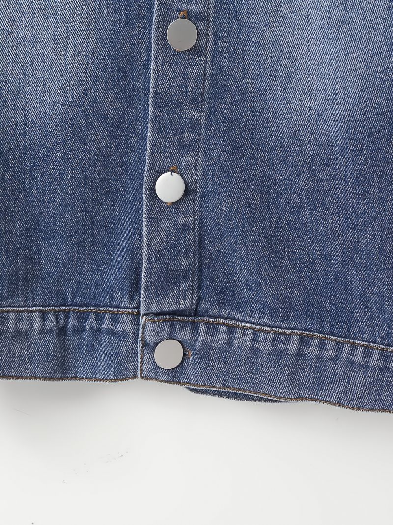 Drenge Button Down Denimjakke Til Efteråret Ny