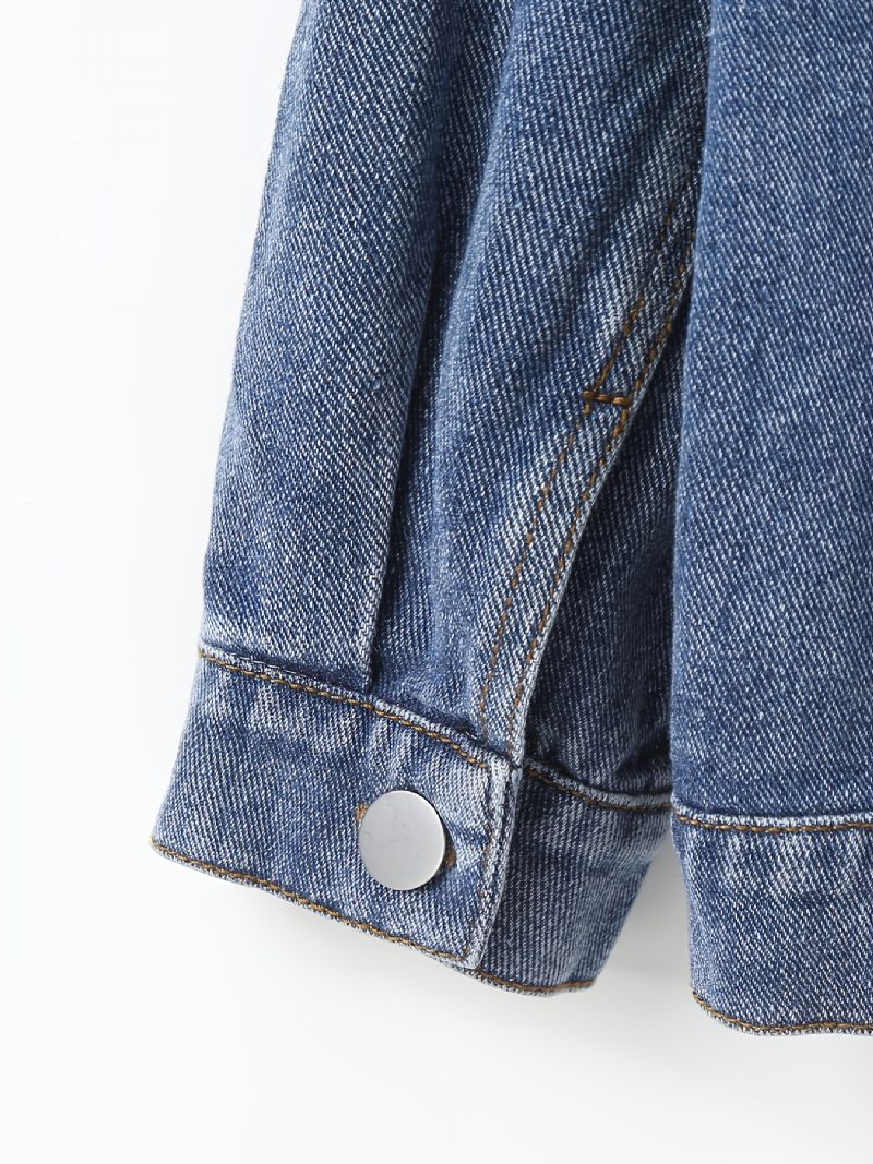 Drenge Button Down Denimjakke Til Efteråret Ny