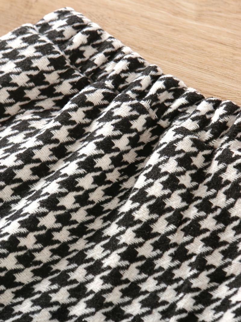 Småbørnspiger Houndstooth Dekoration Lommejakke & Nederdel