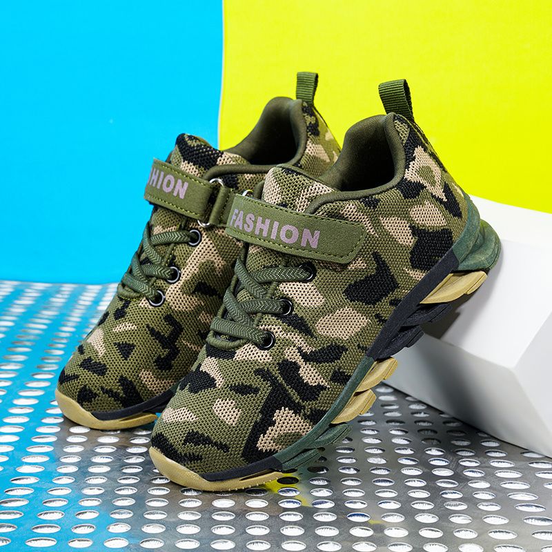 Drenge Camouflage Sneakers Med Blød Sål Letvægts Åndbare Skridsikre Løbesko