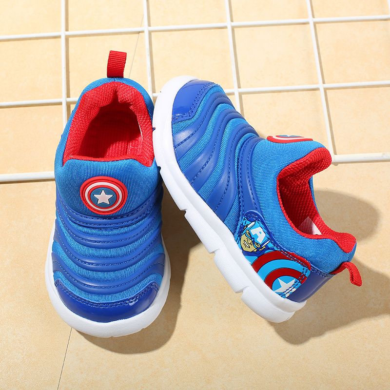 Drenge Tegneserie Captain America Raw Mushroom Børnesko Slip On Baby Softness Anti-slip Sneakers