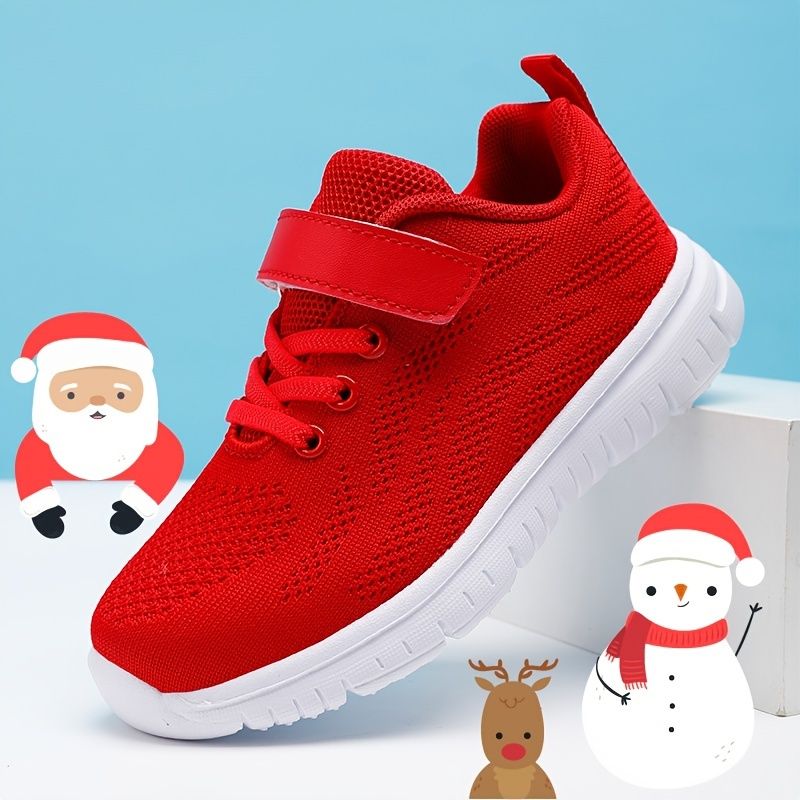 Toddler Børn Christmas Element Tape Åndbar College Style Casual Sneakers Sko